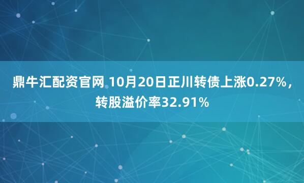鼎牛汇配资官网 10月20日正川转债上涨0.27%，转股溢价率32.91%